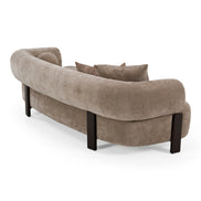 Arnaud - Modern Tan Fabric + Brown Oak Sofa - image 3