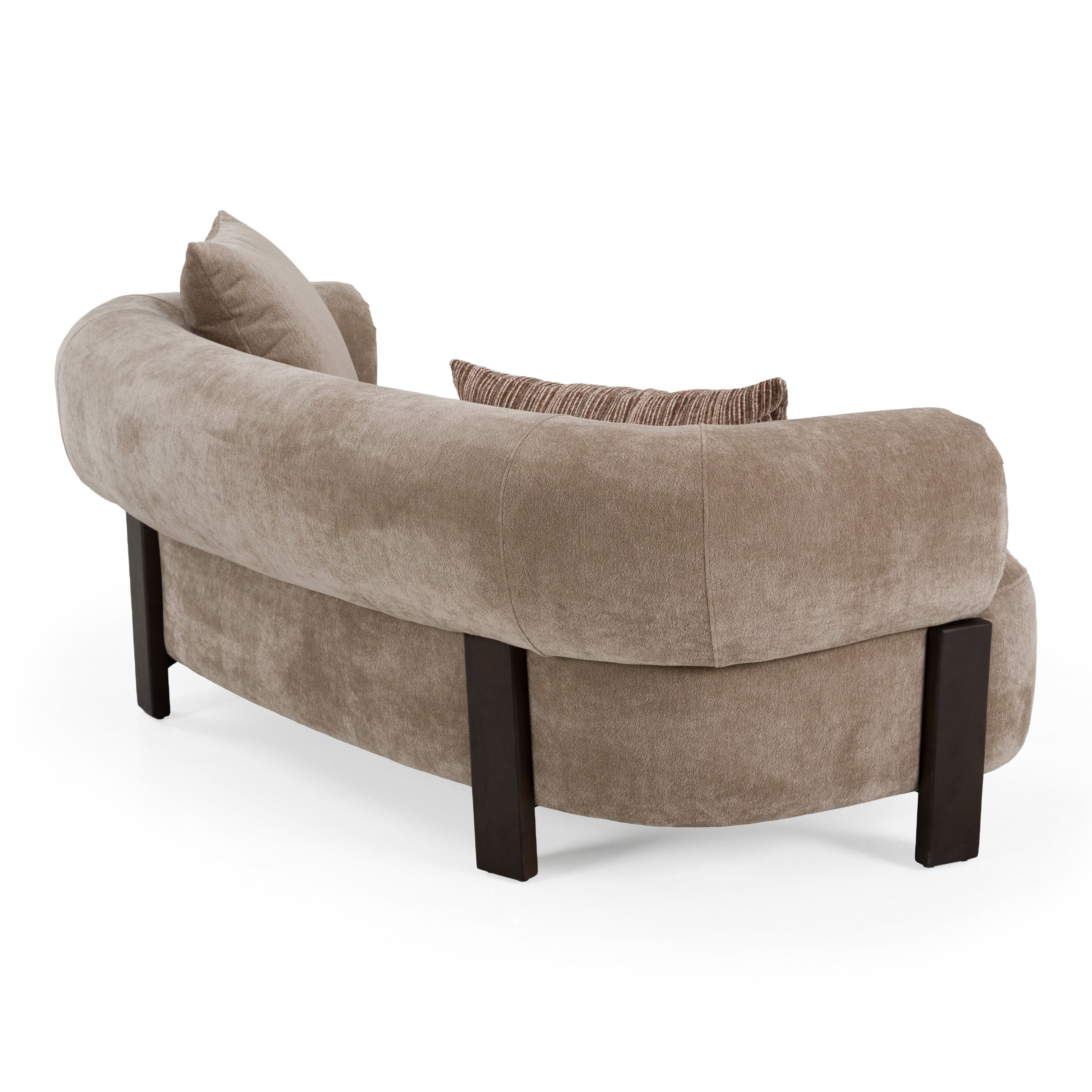 Arnaud - Modern Tan Fabric + Brown Oak Loveseat Sofa - image 3