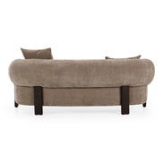 Arnaud - Modern Tan Fabric + Brown Oak Loveseat Sofa - image 4