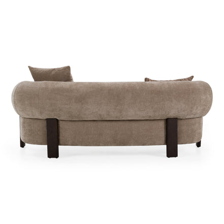 Arnaud - Modern Tan Fabric + Brown Oak Loveseat Sofa - image 4