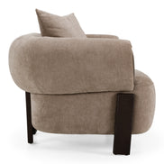 Arnaud - Modern Tan Fabric + Brown Oak Accent Chair - image 2