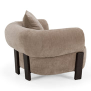 Arnaud - Modern Tan Fabric + Brown Oak Accent Chair - image 3