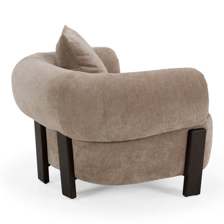 Arnaud - Modern Tan Fabric + Brown Oak Accent Chair - image 3