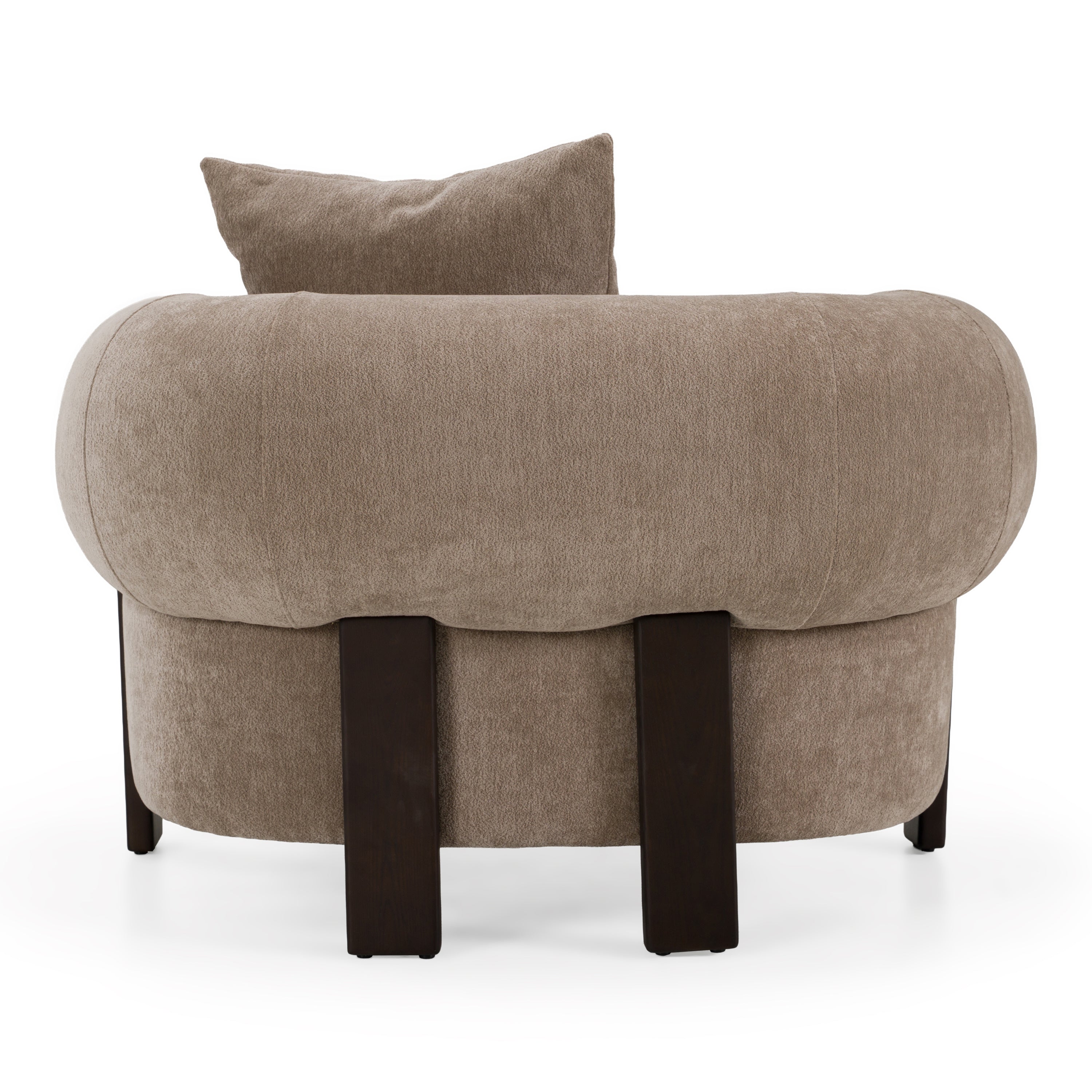 Arnaud - Modern Tan Fabric + Brown Oak Accent Chair - image 4