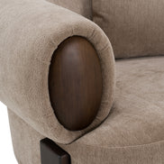 Arnaud - Modern Tan Fabric + Brown Oak Accent Chair - image 5