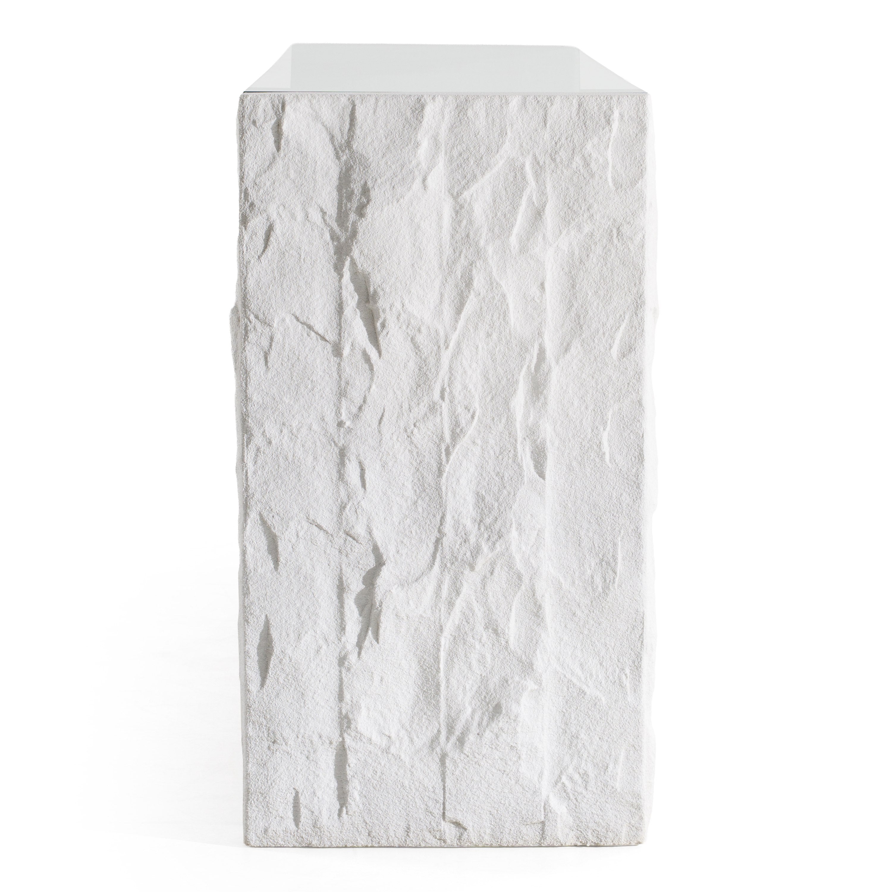Ashley - Modern Glass + White Fiberglass Buffet - image 3