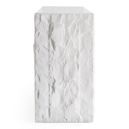 Ashley - Modern Glass + White Fiberglass Buffet - image 3