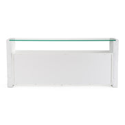 Ashley - Modern Glass + White Fiberglass Buffet - image 4