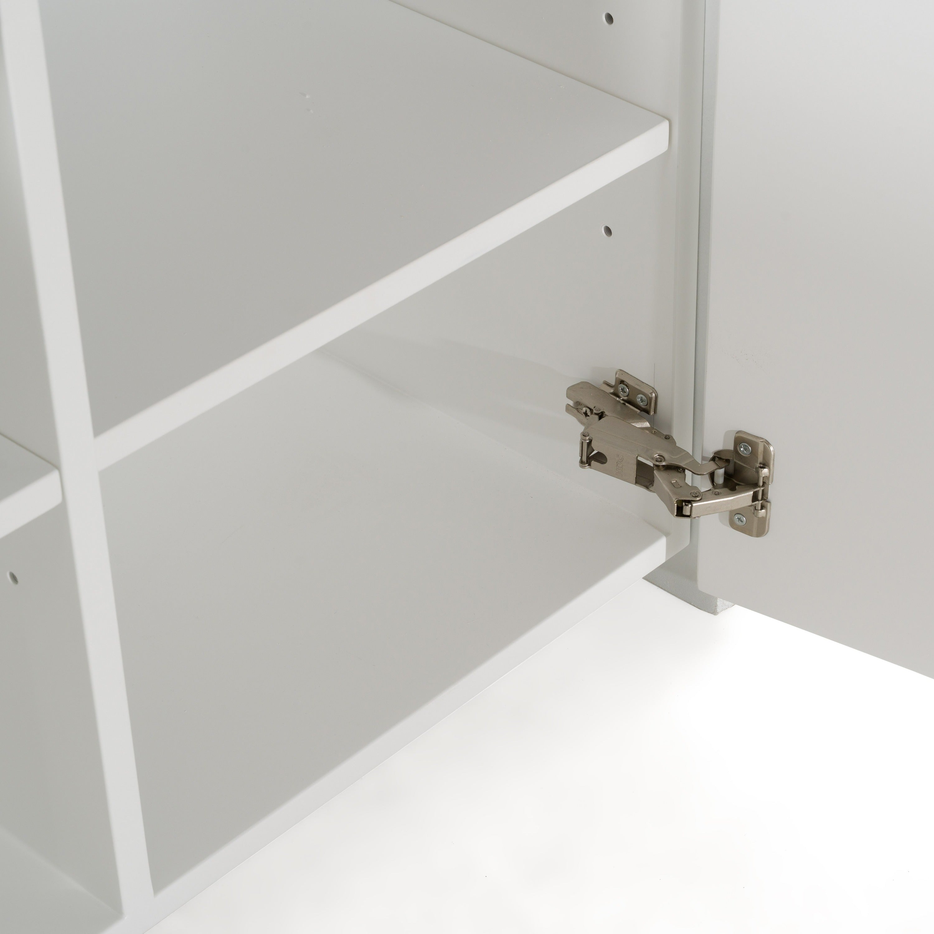 Ashley - Modern Glass + White Fiberglass Buffet - image 5
