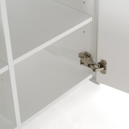 Ashley - Modern Glass + White Fiberglass Buffet - image 5