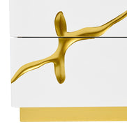 Aspen Modern Wide White and Gold Nightstand - image 5