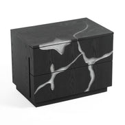 Aspen - Modern Matte Brown Ash & Silver Nightstand - image 3