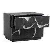 Aspen - Modern Matte Brown Ash & Silver Nightstand - image 4