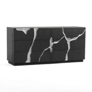 Aspen - Modern Matte Brown Ash & Silver Dresser