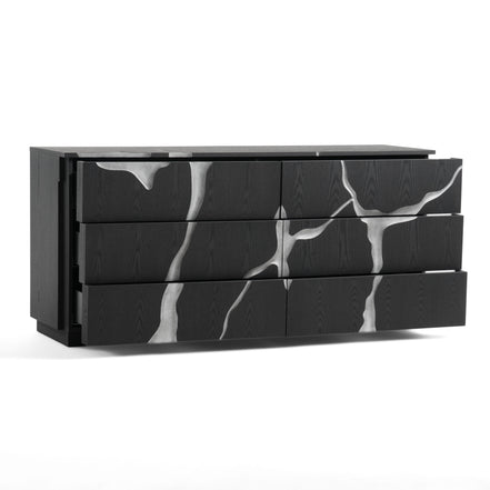 Aspen - Modern Matte Brown Ash & Silver Dresser - image 4