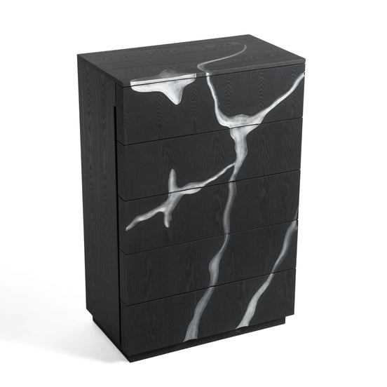 Aspen - Modern Matte Brown Ash & Silver Chest - image 2