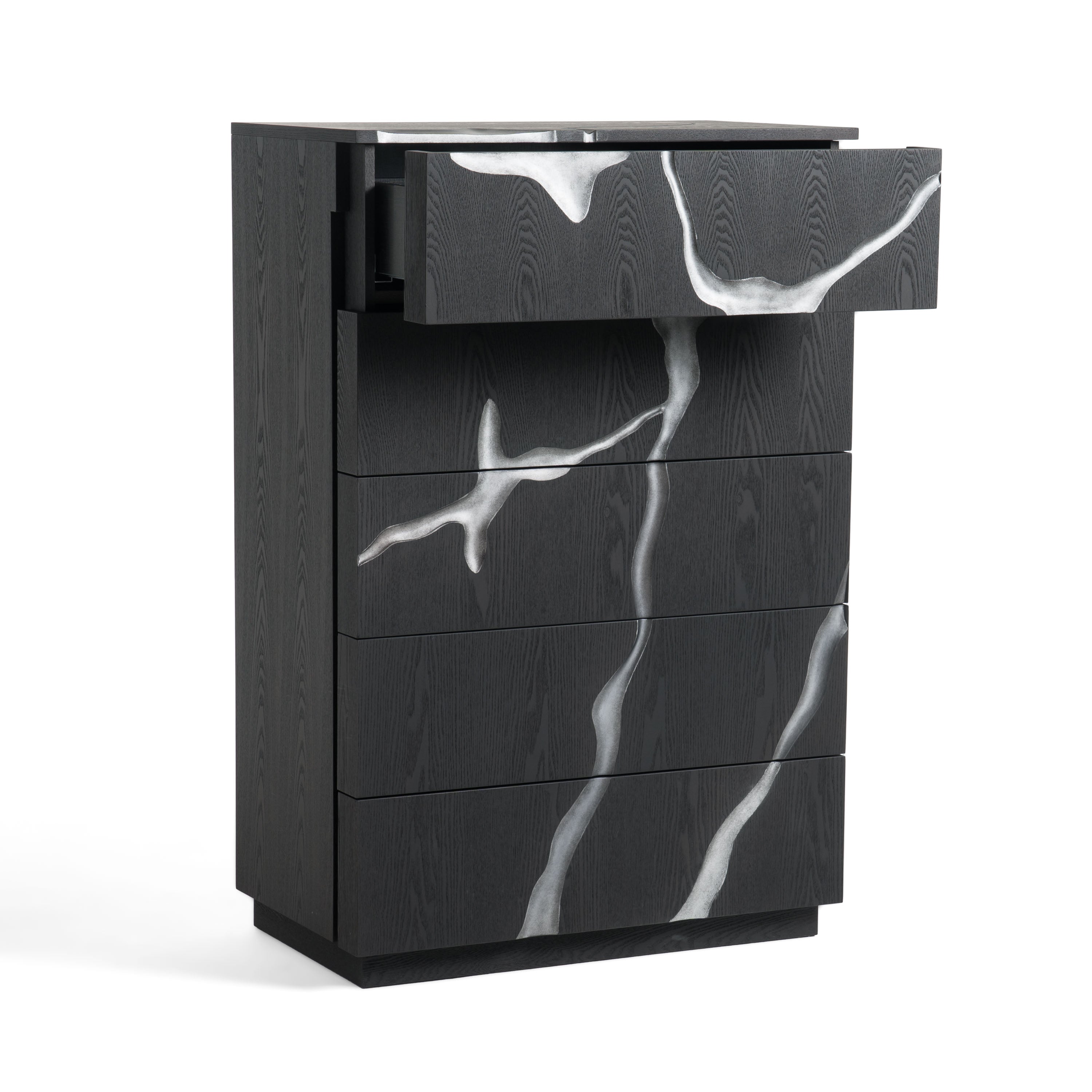 Aspen - Modern Matte Brown Ash & Silver Chest - image 3