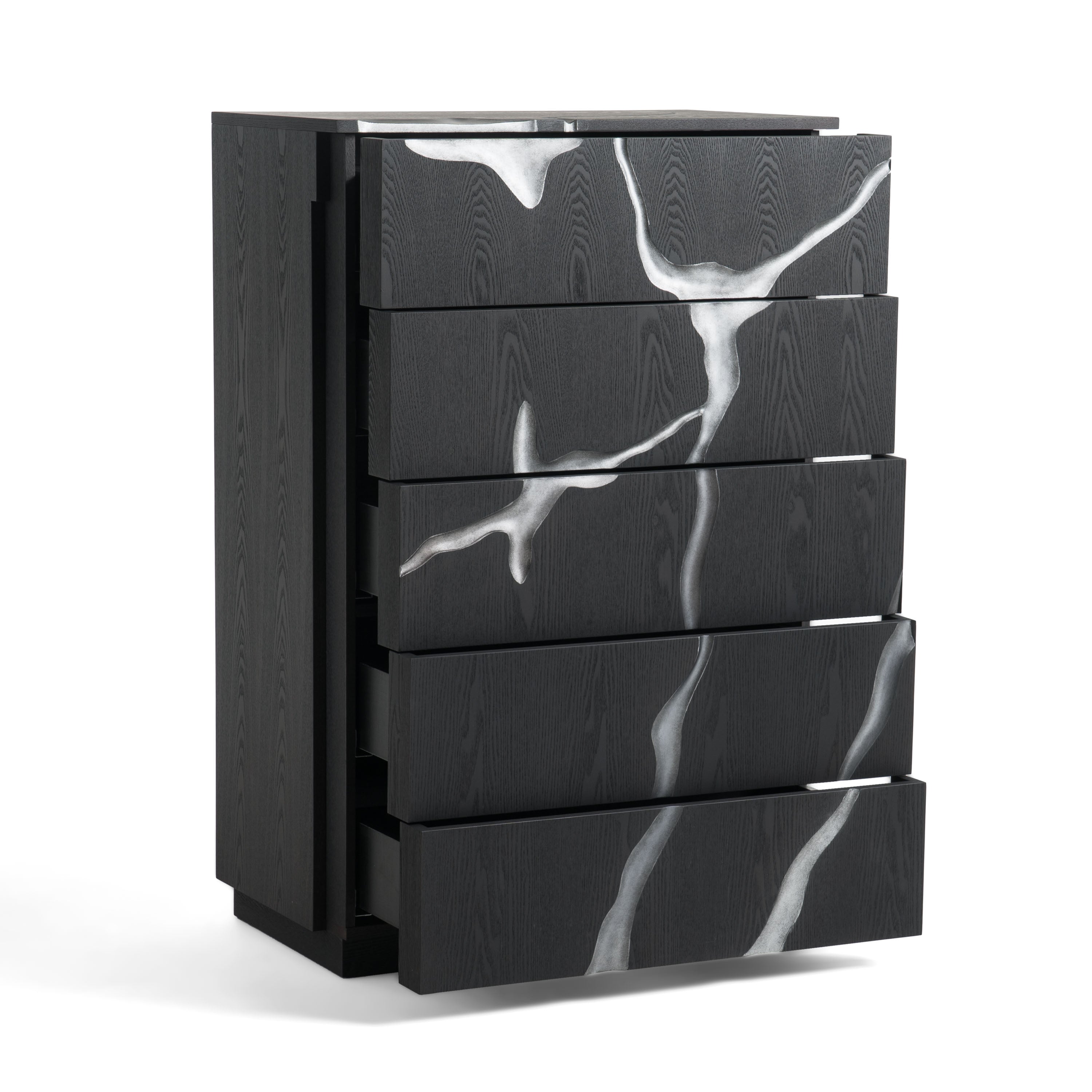 Aspen - Modern Matte Brown Ash & Silver Chest - image 4
