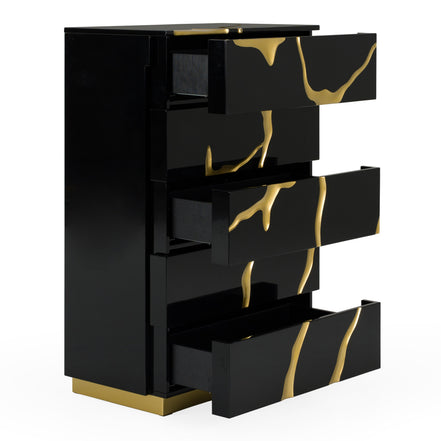 Aspen - Modern Black & Gold Wide Chest - image 4
