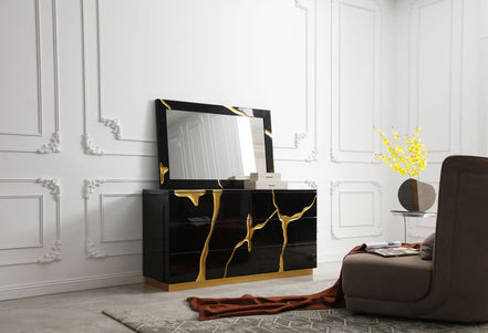 Aspen - Modern Black and Gold Dresser