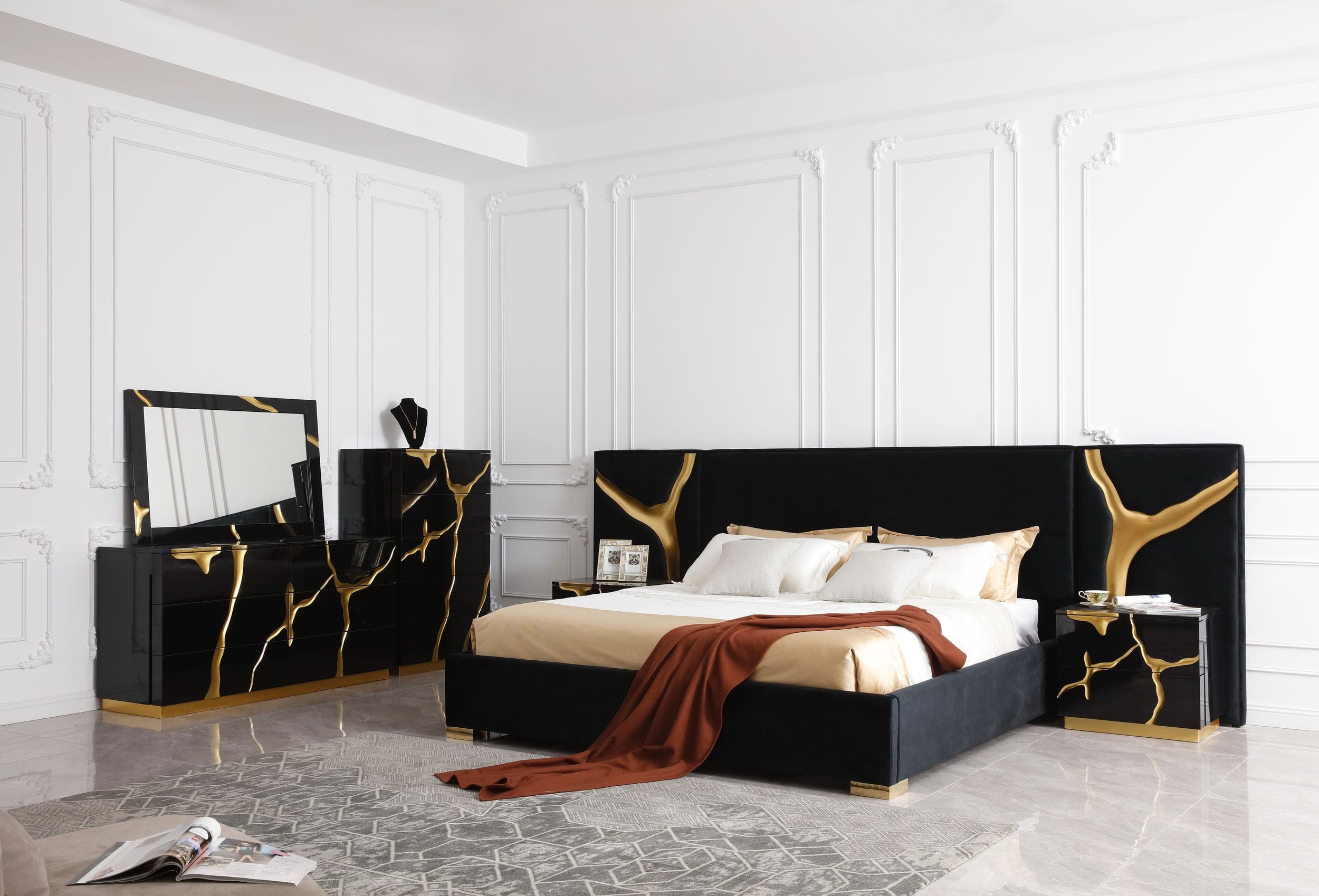 Aspen - Modern Black and Gold Dresser - image 2