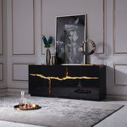 Aspen - Modern High Gloss Black & Gold Buffet