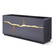 Aspen - Modern High Gloss Black & Gold Buffet - image 2