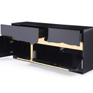 Aspen - Modern High Gloss Black & Gold Buffet - image 4
