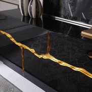 Aspen - Modern High Gloss Black & Gold Buffet - image 5