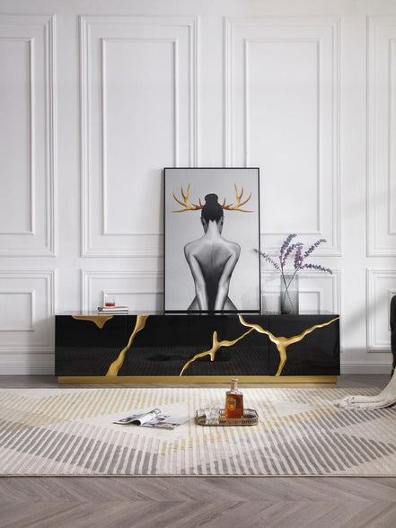 Aspen - Modern Black & Gold TV Stand - image 2