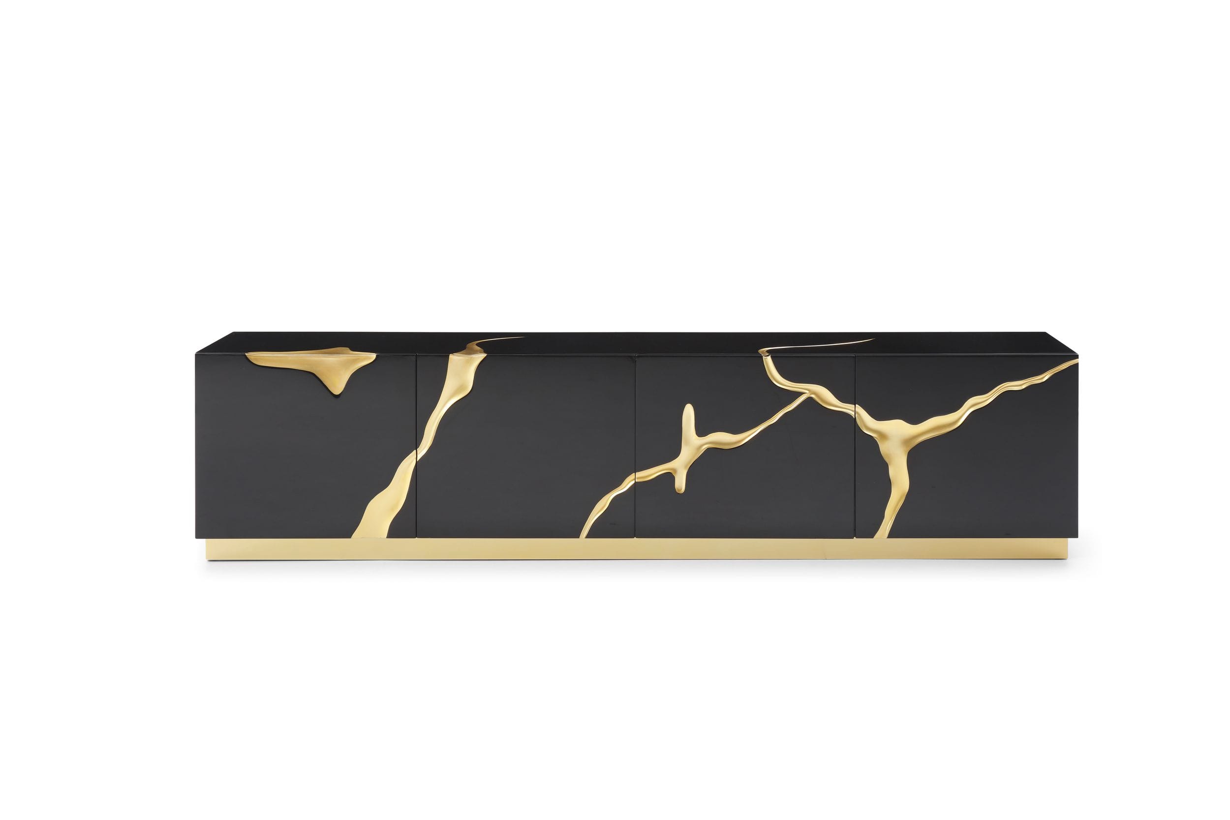 Aspen - Modern Black & Gold TV Stand - image 4