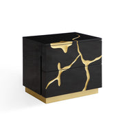 Aspen - Eastern King Modern Black + Gold Bed + Nightstands - image 5
