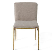 Atlanta - Modern Beige Fabric & Brass Dining Chair