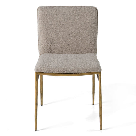 Atlanta - Modern Beige Fabric & Brass Dining Chair