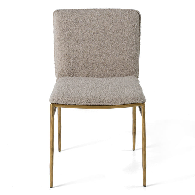 Atlanta - Modern Beige Fabric & Brass Dining Chair
