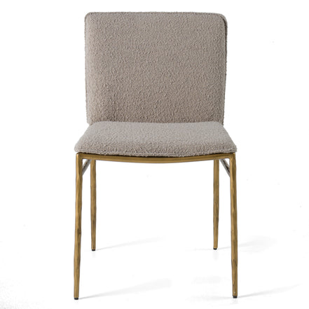 Atlanta - Modern Beige Fabric & Brass Dining Chair - image 2