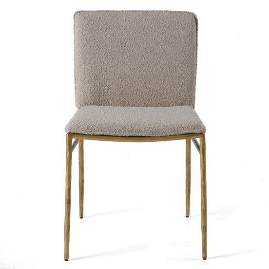 Atlanta - Modern Beige Fabric & Brass Dining Chair - image 2