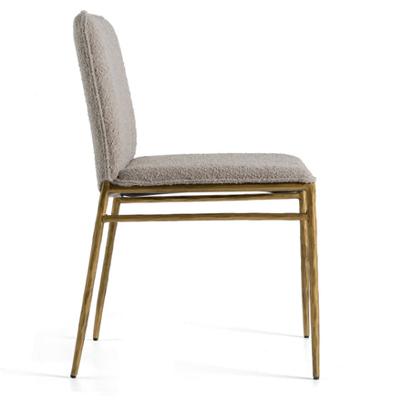 Atlanta - Modern Beige Fabric & Brass Dining Chair - image 3