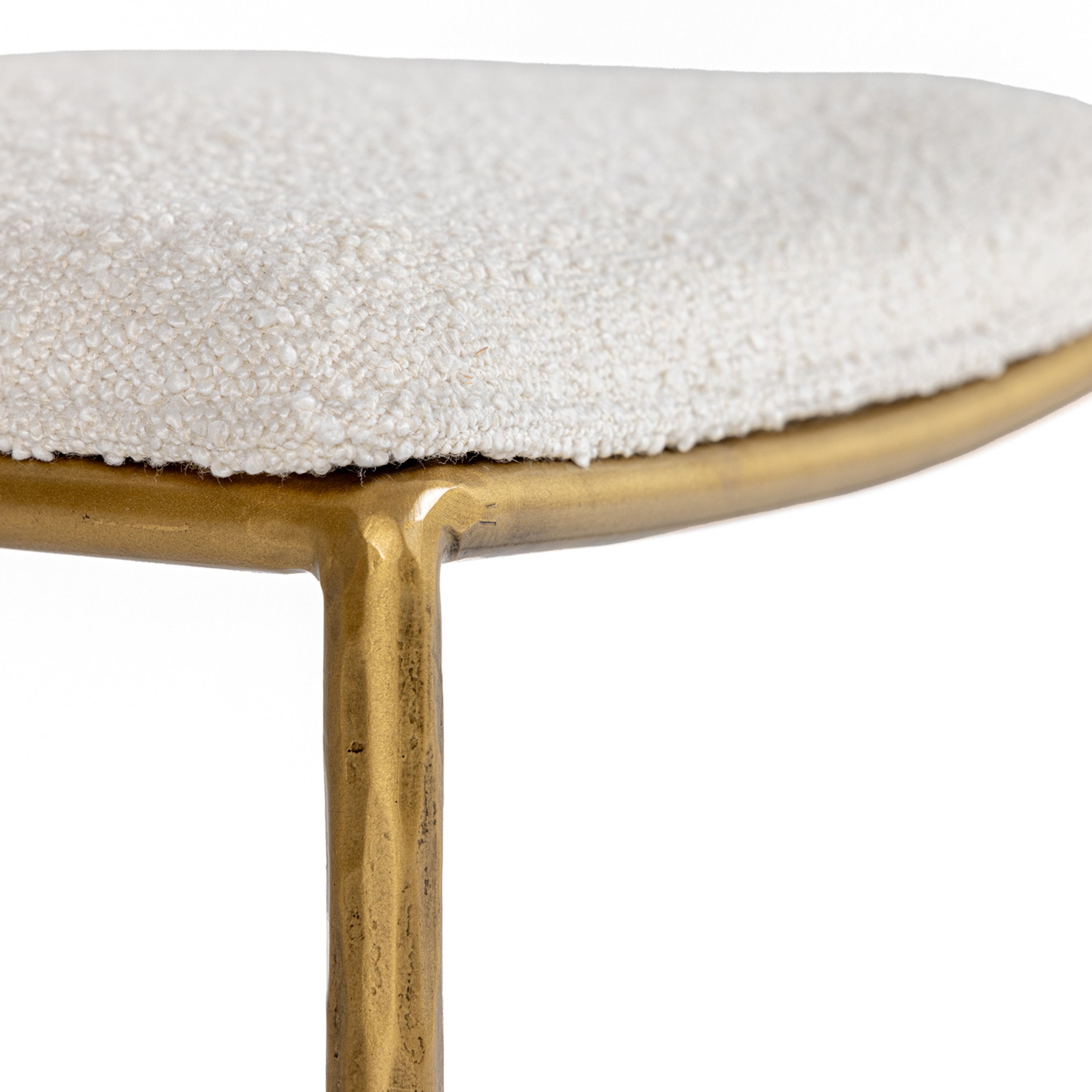 Atlanta - Modern Off-White Fabric & Brass Counter Chair - image 4