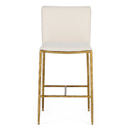 Atlanta - Modern Off-White Fabric & Brass Counter Chair