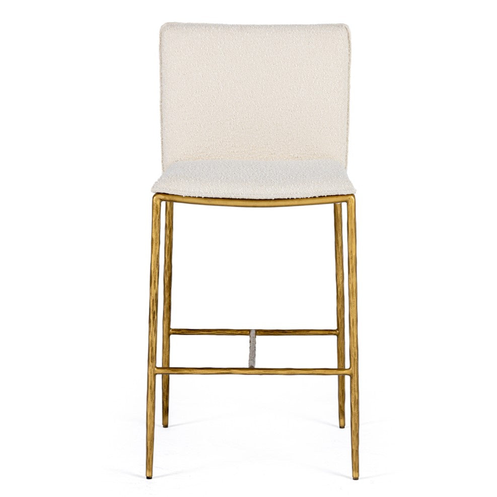 Atlanta - Modern Off-White Fabric & Brass Counter Chair