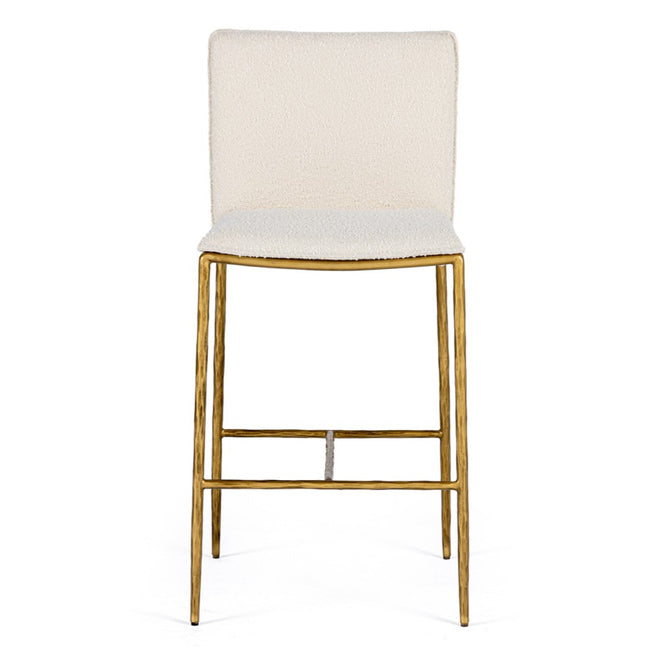 Atlanta - Modern Off-White Fabric & Brass Counter Chair