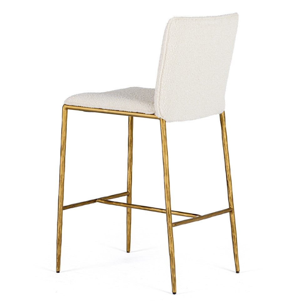 Atlanta - Modern Off-White Fabric & Brass Counter Chair - image 2