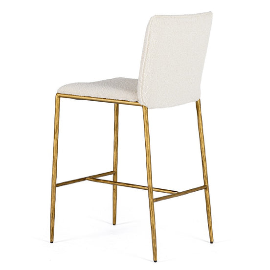 Atlanta - Modern Off-White Fabric & Brass Counter Chair - image 2