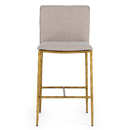 Atlanta - Modern Beige Fabric & Brass Counter Chair