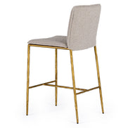 Atlanta - Modern Beige Fabric & Brass Counter Chair - image 2