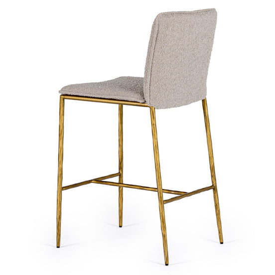 Atlanta - Modern Beige Fabric & Brass Counter Chair - image 2