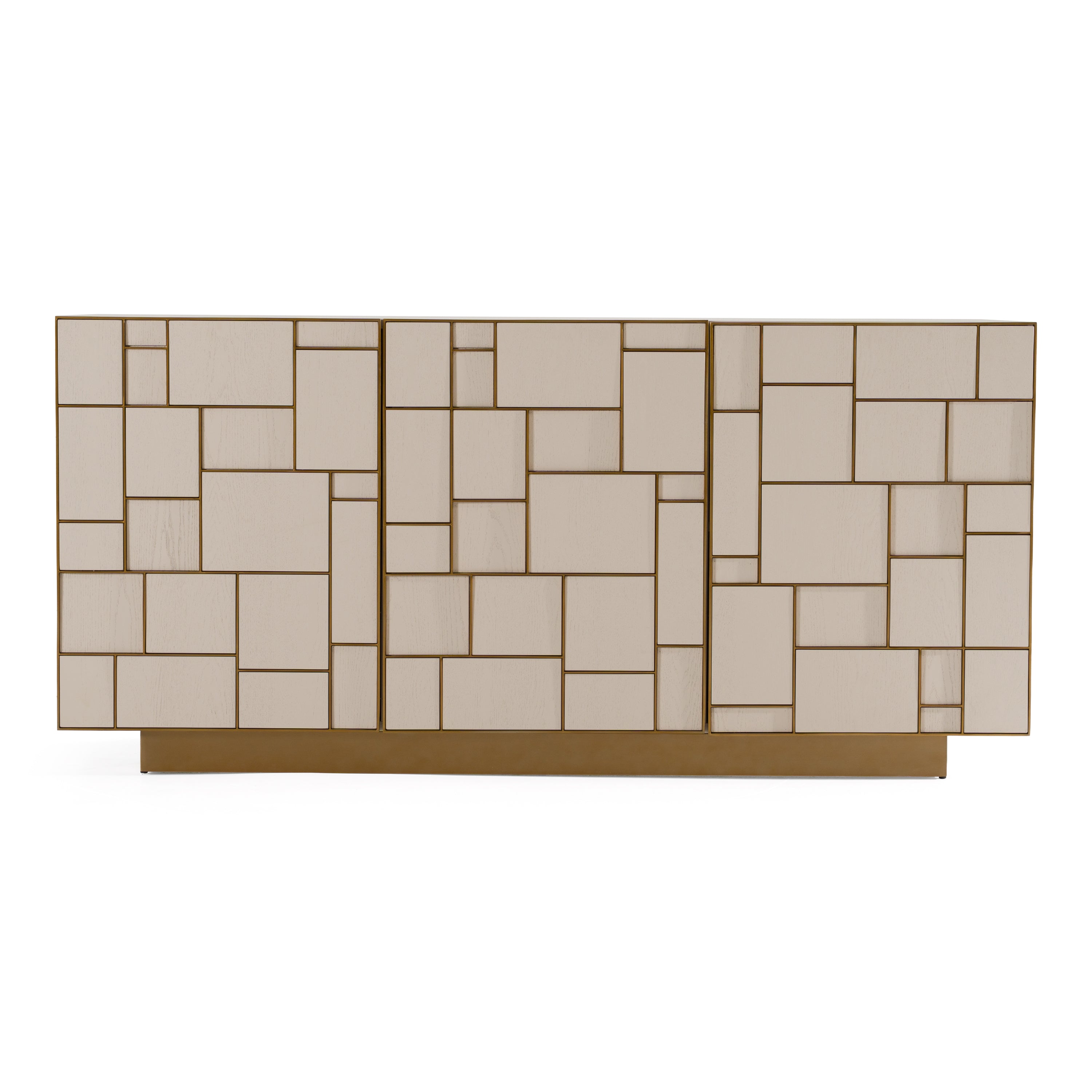 Auer - Mid-Century Modern Cream Ash + Gold Buffet - image 2