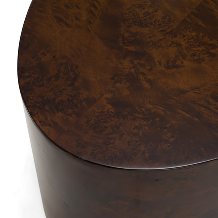 August - Modern Dark Walnut Burl Oval Coffee Table - image 3