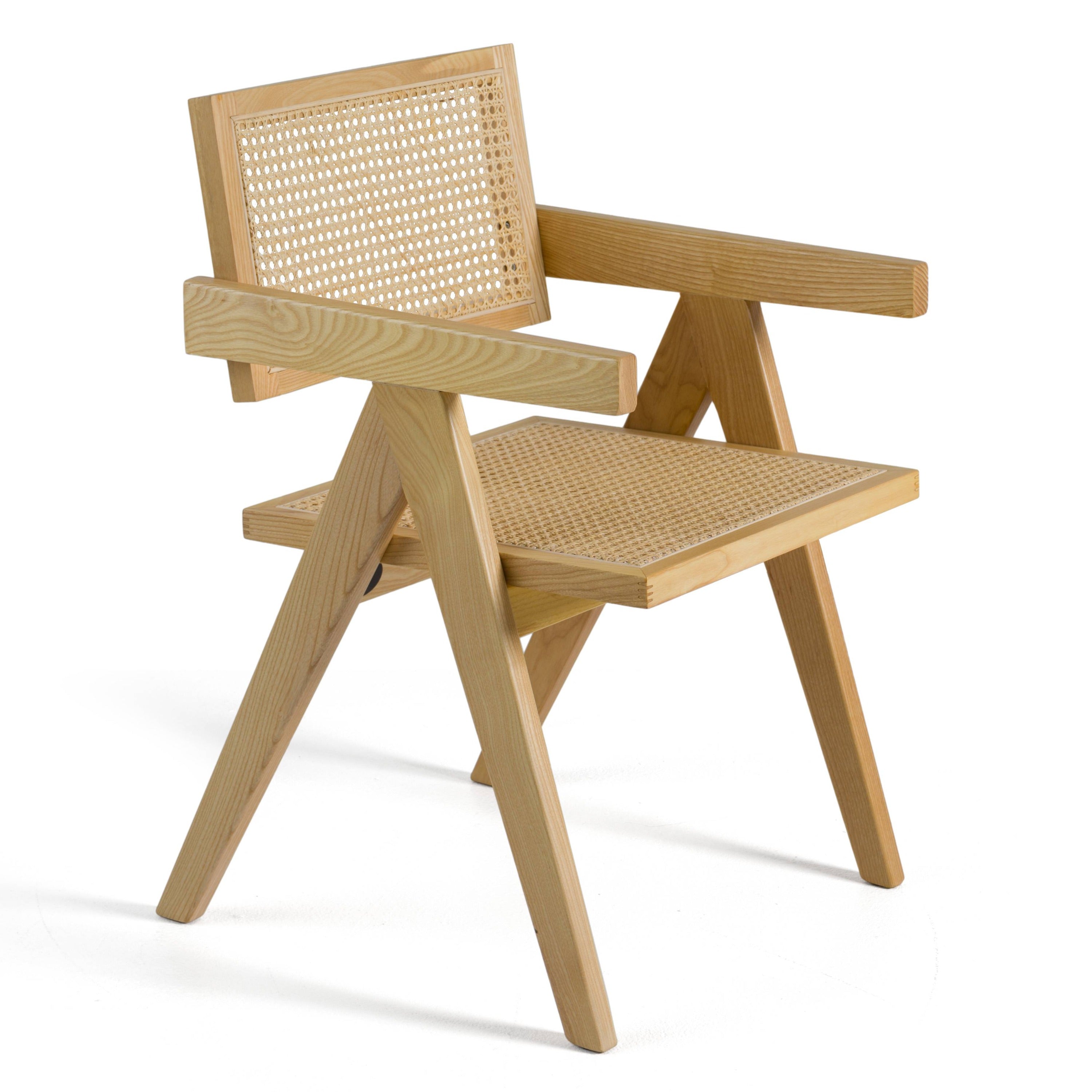 Aurora Modern Light Rattan and Natural Ash Dining Armсhair - image 2
